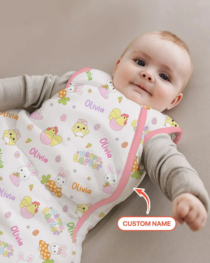 Custom name Happy Easter Bamboo Sleep Bag