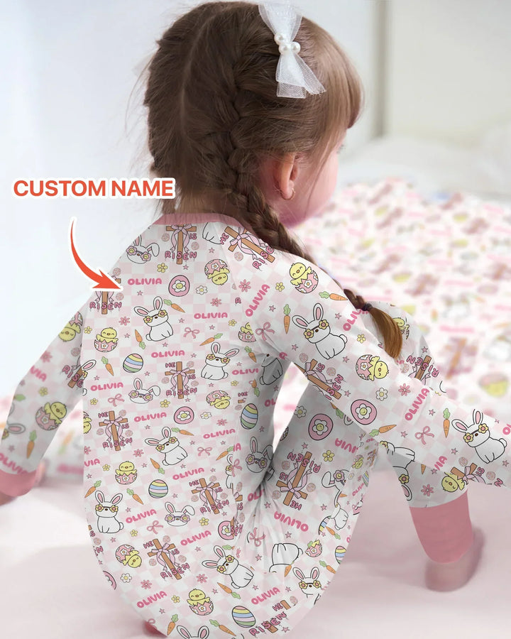 Custom Name Retro Easter Bamboo Convertible Zippy
