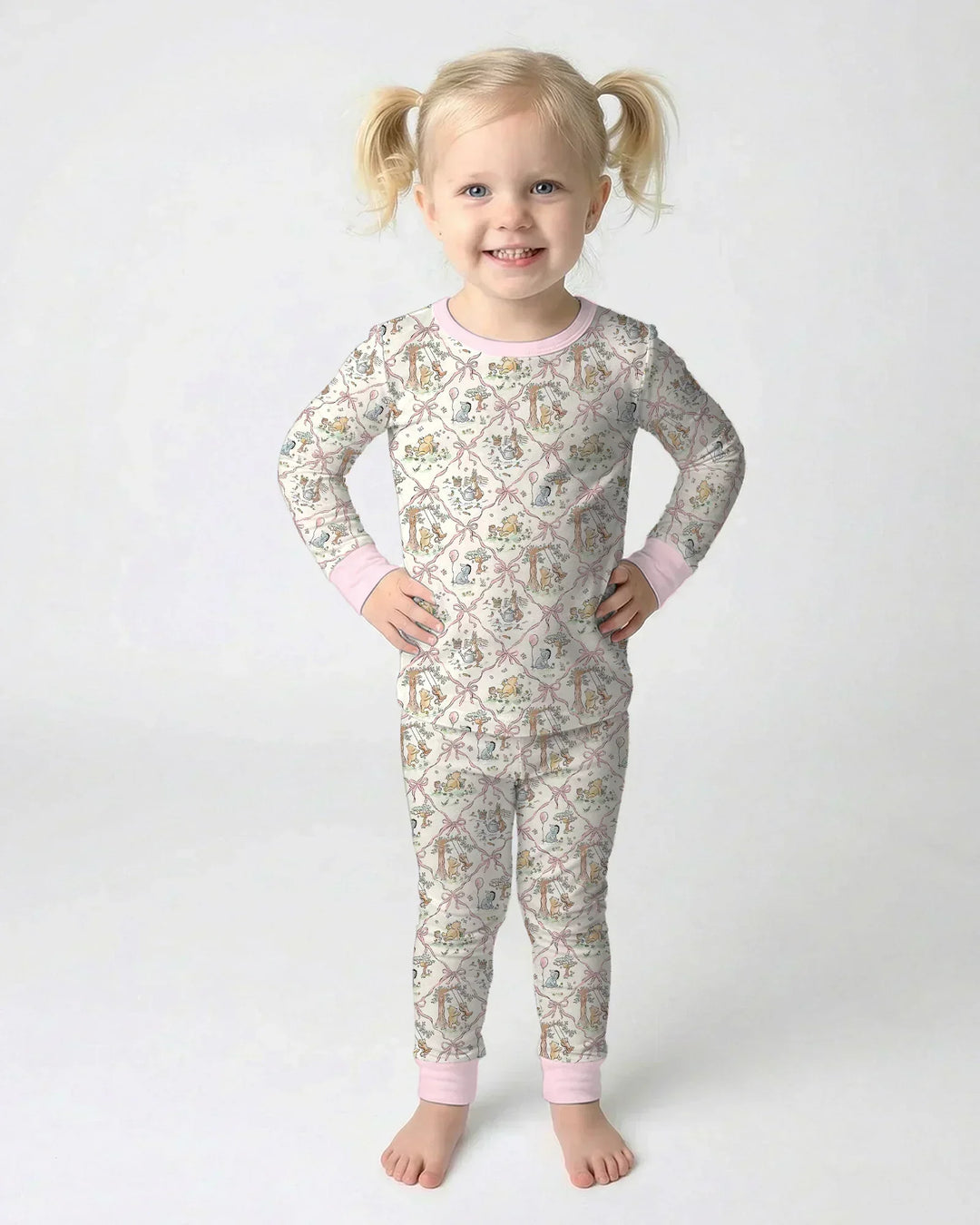 Spring Meadow Friends Bamboo Two Piece Long Sleeve Pajama Set