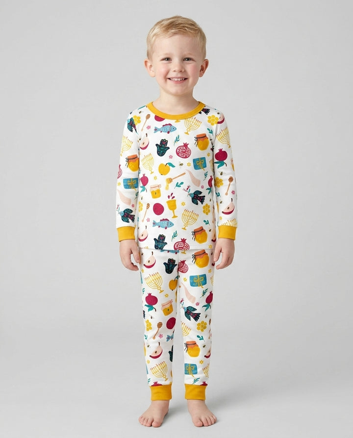 Shanah Tovah Party Bamboo Two Piece Long Sleeve Pajama Set