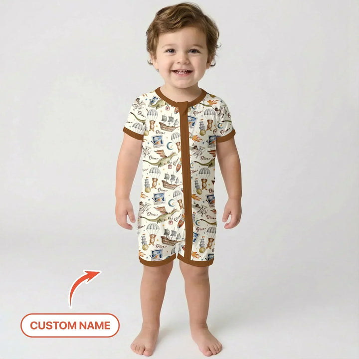 Adventure Dreams Custom Name Bamboo Shorty Zippy
