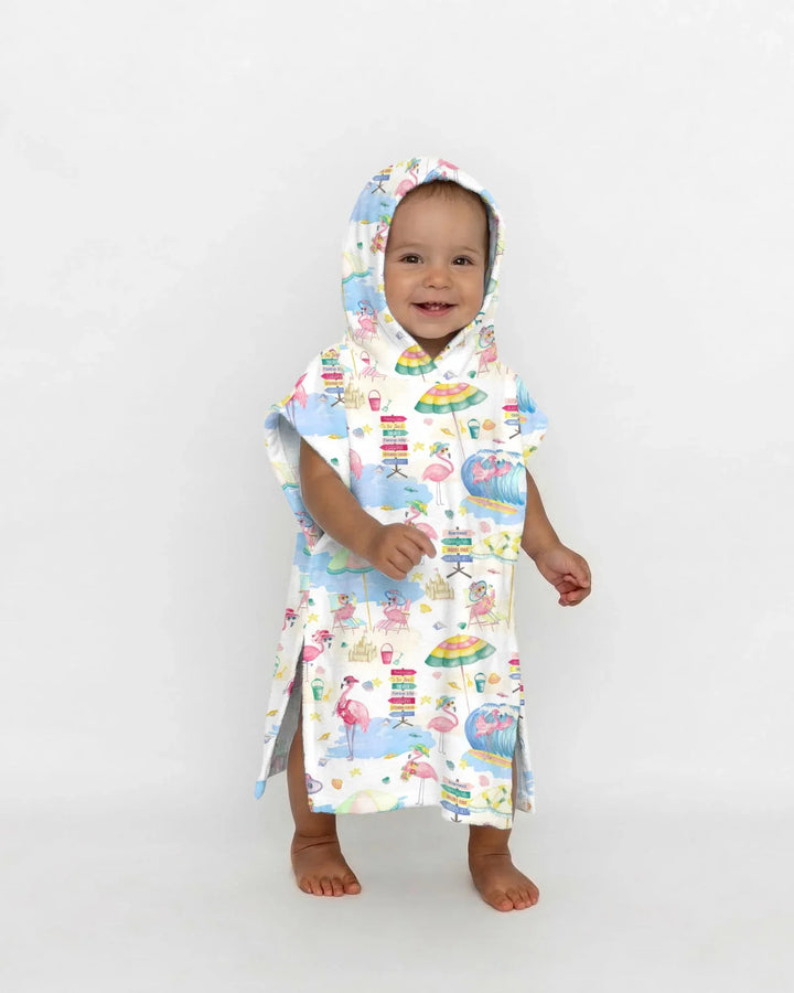 Flamingo Beach Family Matching Bamboo Swim Poncho