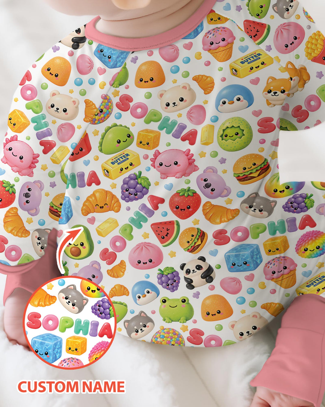 Just A Girl Who Loves Squishies Custom Name Bamboo Convertible Zippy
