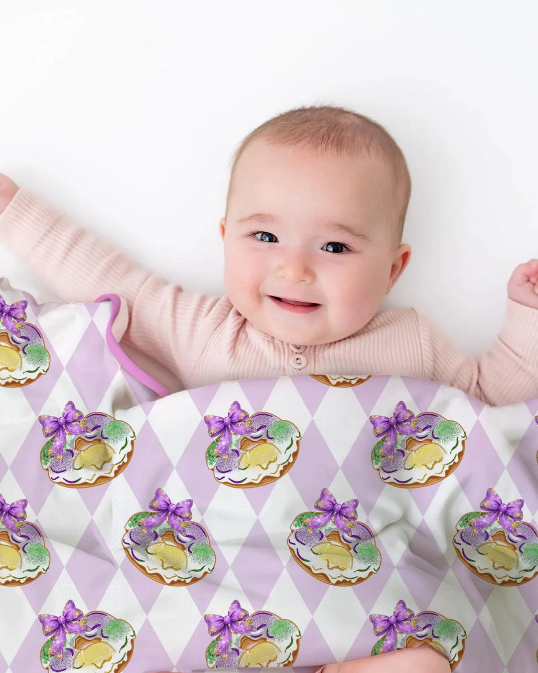 Mardi Gras Donut Bamboo Blanket