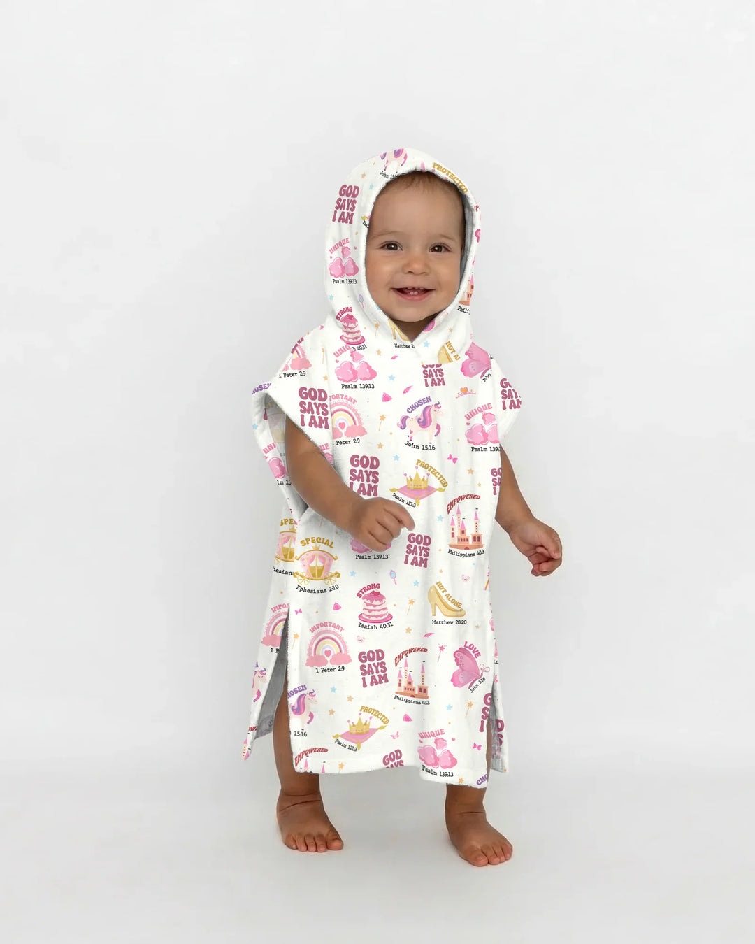 God Says I Am Girl Bamboo Swim Poncho