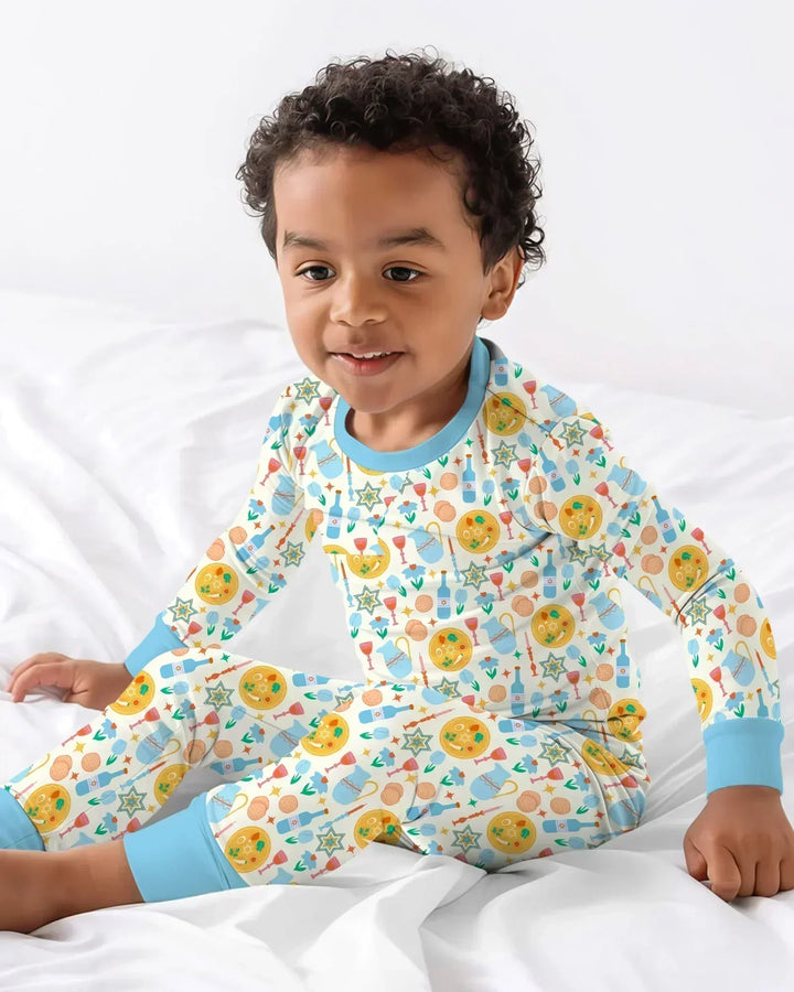 Pesach Sameach Matching Family Bamboo Two Piece Long Sleeve Pajama Set