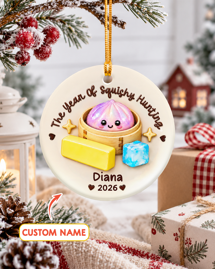 Squishy Dumpling - Personalized Ceramic Ornament