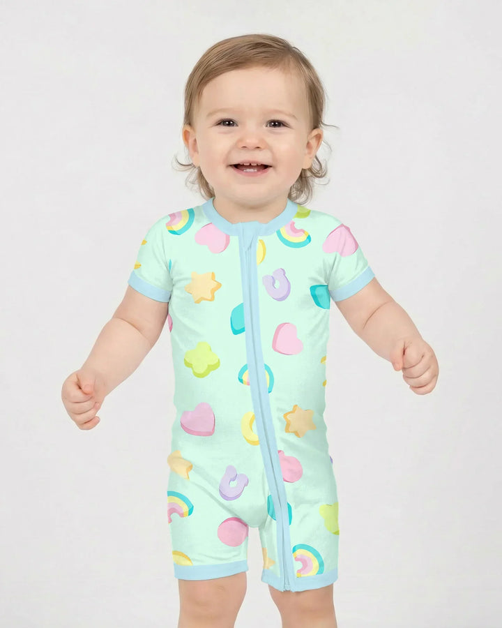 Pastel Lucky Charms Scatter Bamboo Shorty Zippy