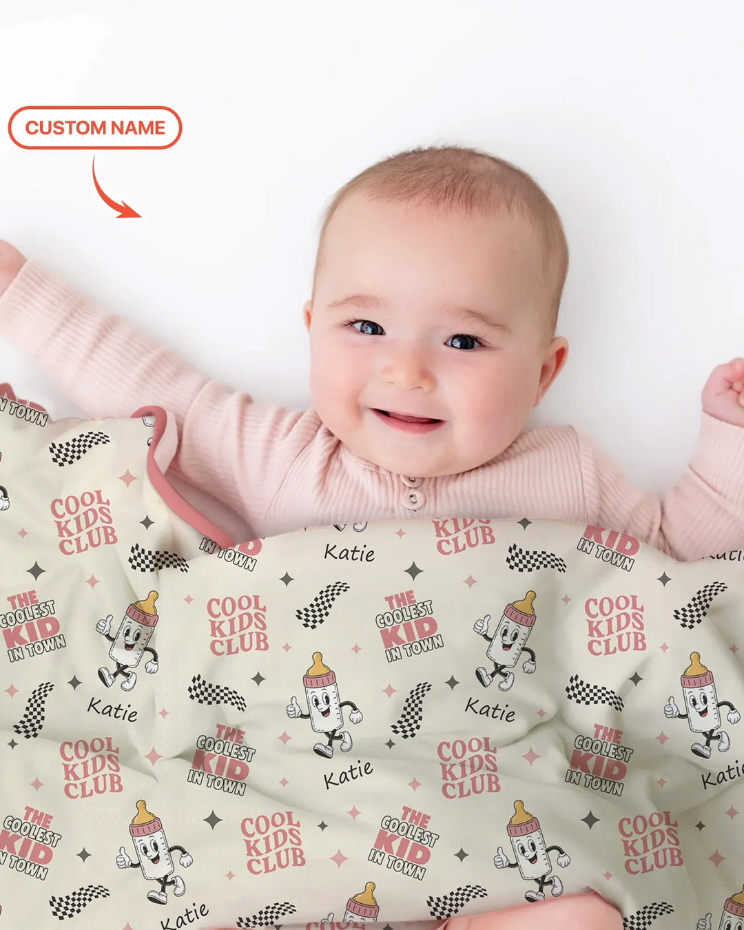 Custom Name Cool Club Daddy & Me Matching Bamboo Blanket