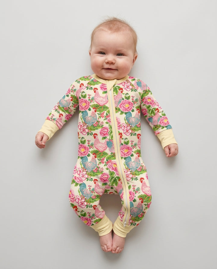 Chicken and Peony Mommy And Me Matching Bamboo Convertible Zippy