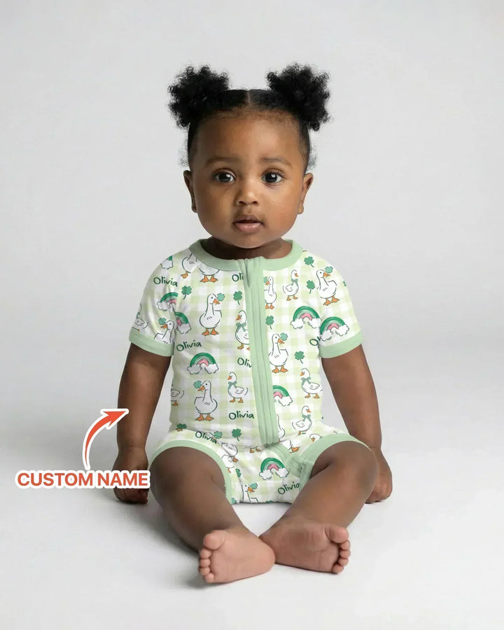 Custom Name Lucky Ducks Bamboo Shorty Zippy