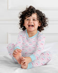 Cherry Baseball Softball Mom and Girl Matching Bamboo Two Piece Long Sleeve Pajama Set