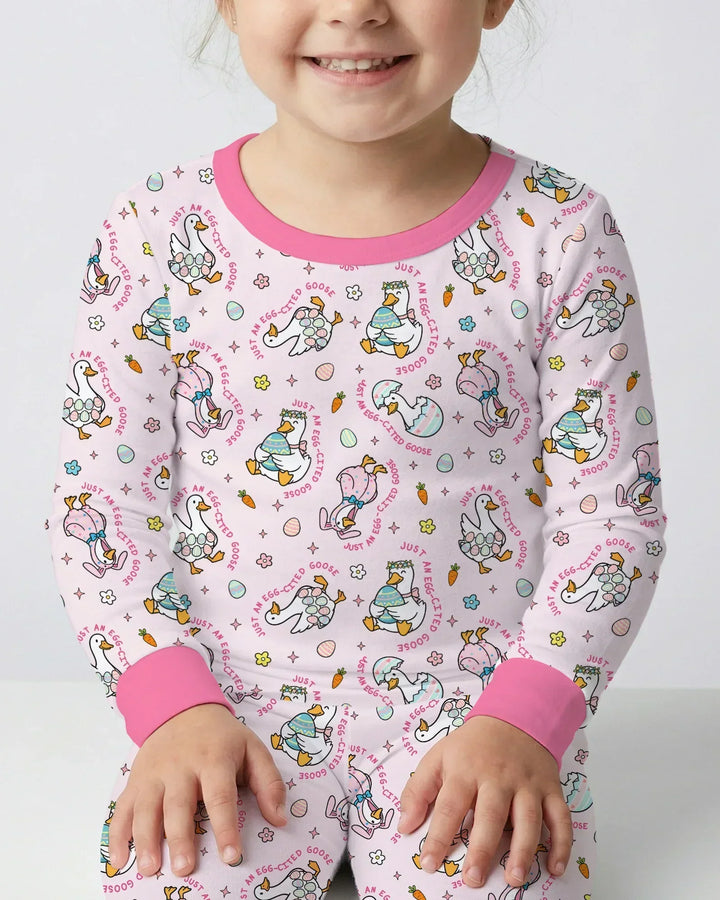 Easter Silly Goose Bamboo Two Piece Long Sleeve Pajama Set