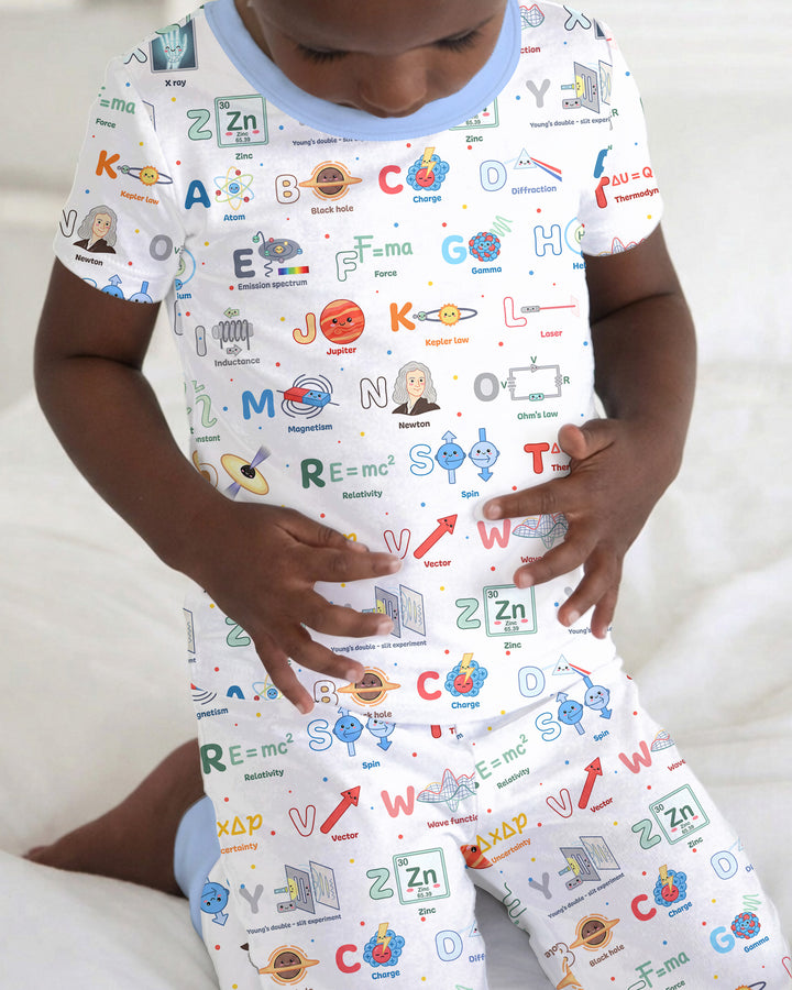 The Physics Alphabet Bamboo Two Piece Short Sleeve Pajama Set