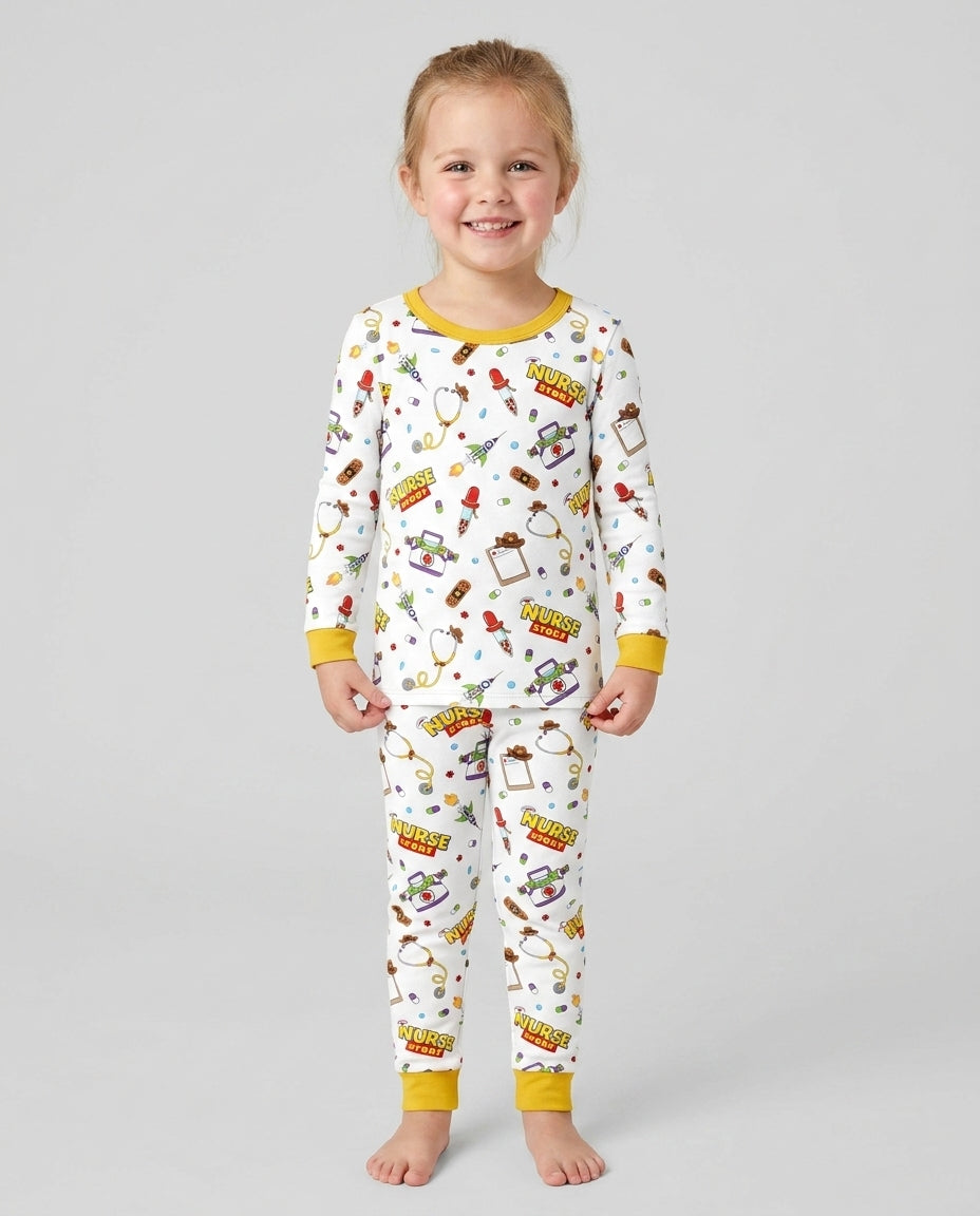 Nurse Story Bamboo Two Piece Long Sleeve Pajama Set