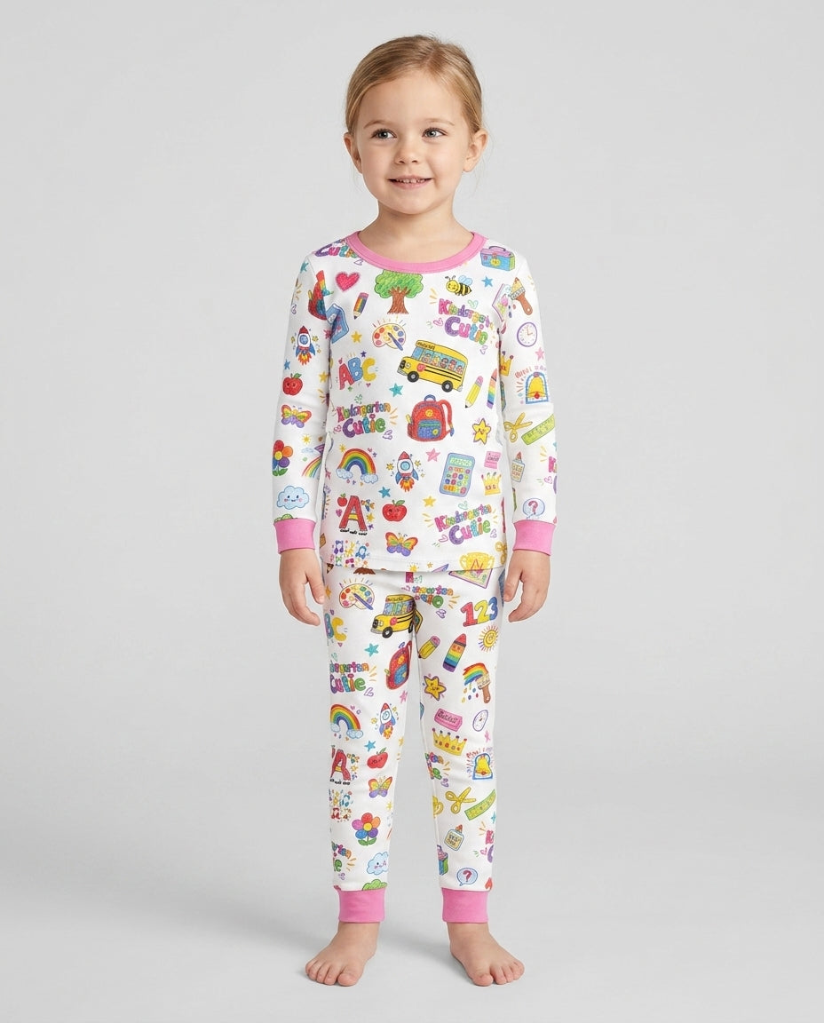 Kindergarten Cutie Bamboo Two Piece Long Sleeve Pajama Set