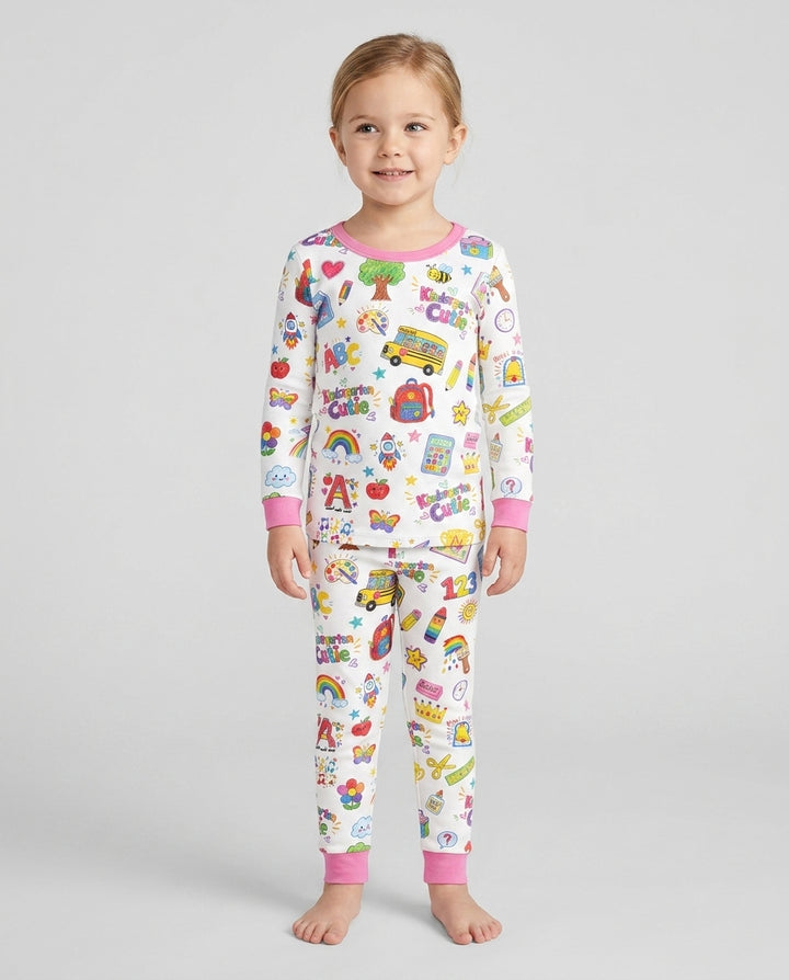 Kindergarten Cutie Bamboo Two Piece Long Sleeve Pajama Set