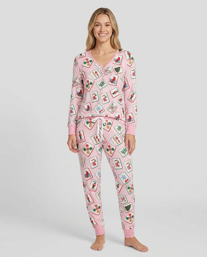 Christmas Mahjong  Bamboo Women Pajama Set