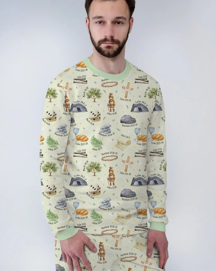 He Is Risen Family Matching Bamboo Men's Pajama Set
