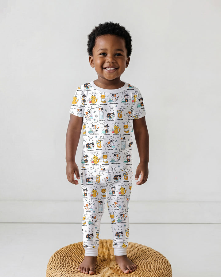 Biochemistry Cat Bamboo Two Piece Short Sleeve Pajama Set