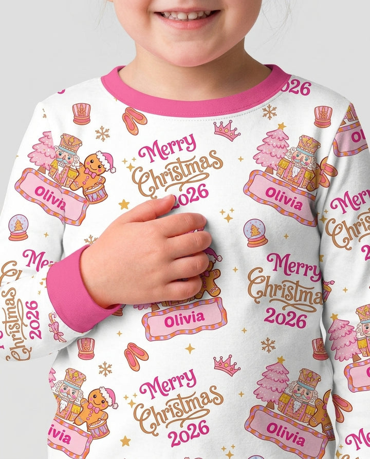 Custom Name Nutcracker Christmas Tale Bamboo Two Piece Long Sleeve Pajama Set