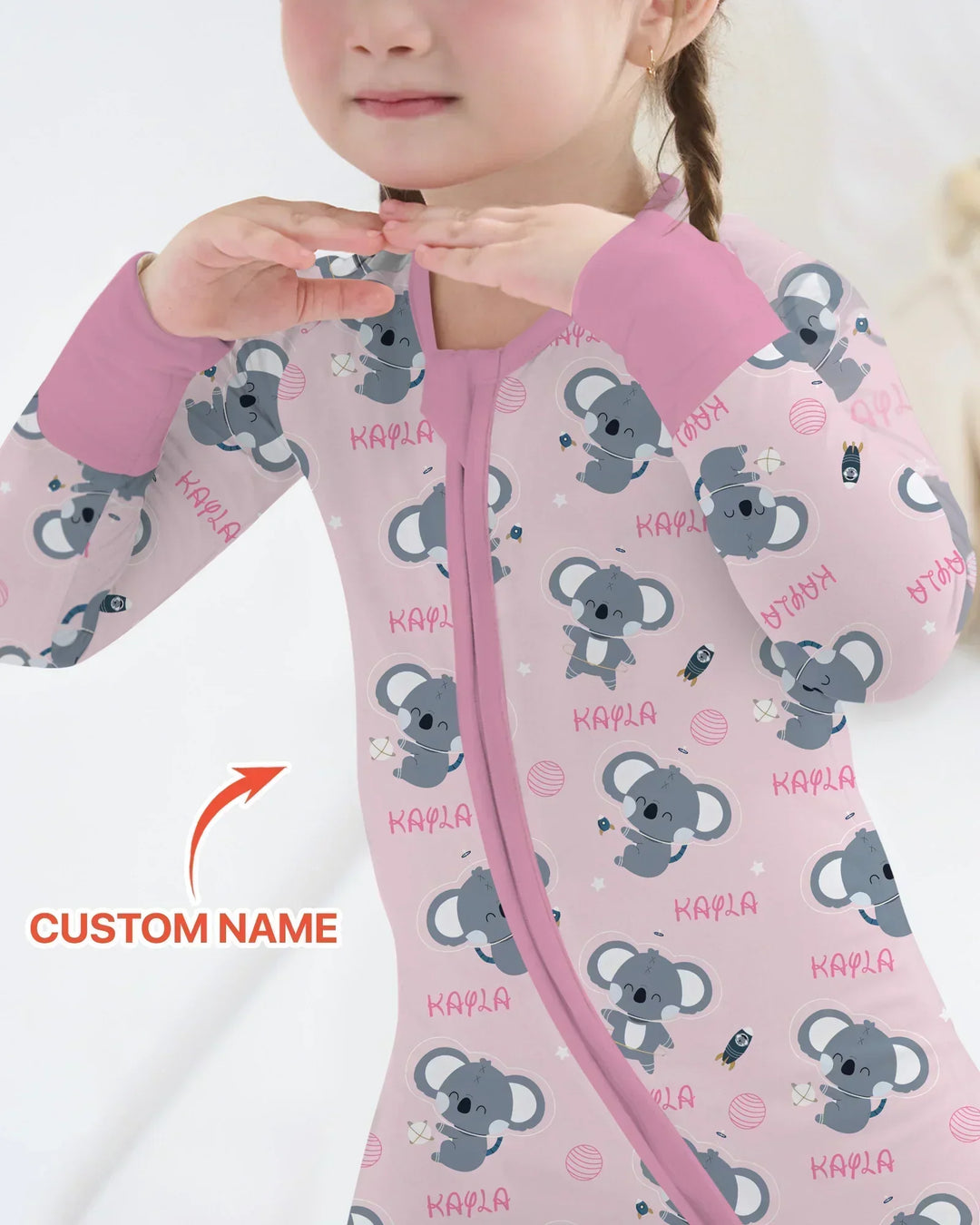 Custom Name Cosmic Koala Bamboo Convertible Zippy