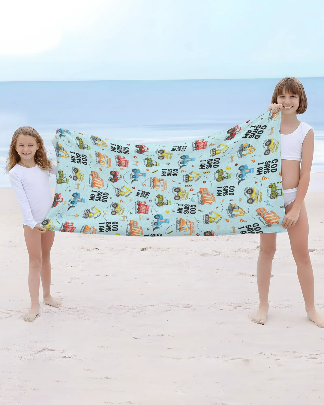 God Says I Am Boy Bamboo Beach Towel