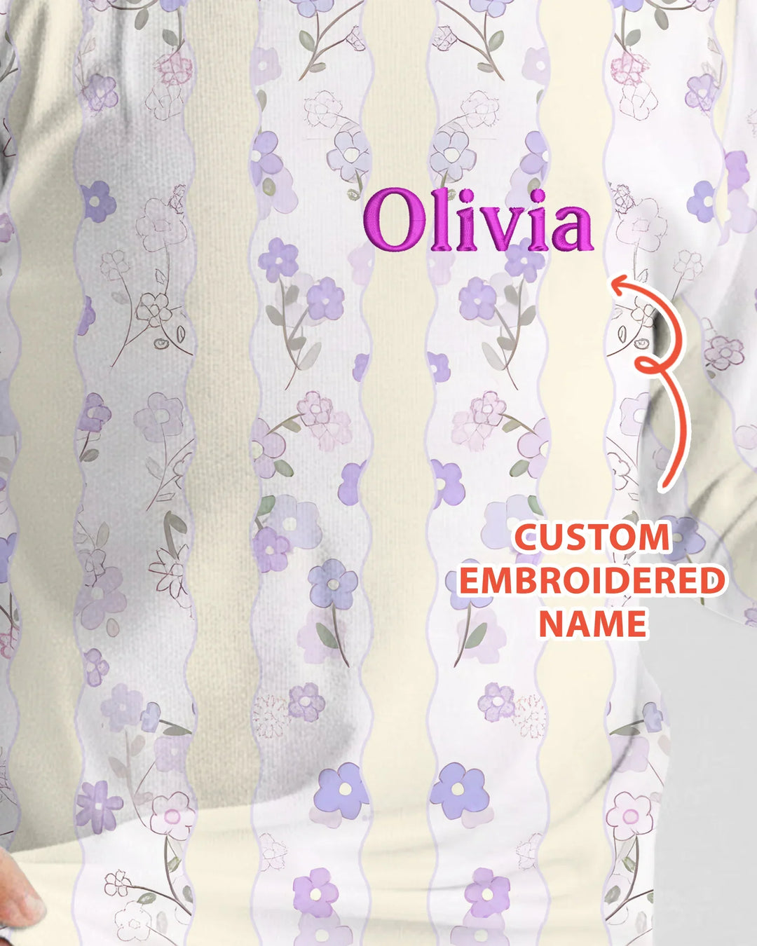Custom Embroidered First Mother's Day Mommy And Me Bamboo Two Piece Long Sleeve Pajama Set