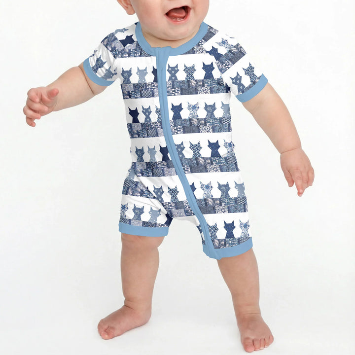 Midnight Feline Bamboo Shorty Zippy