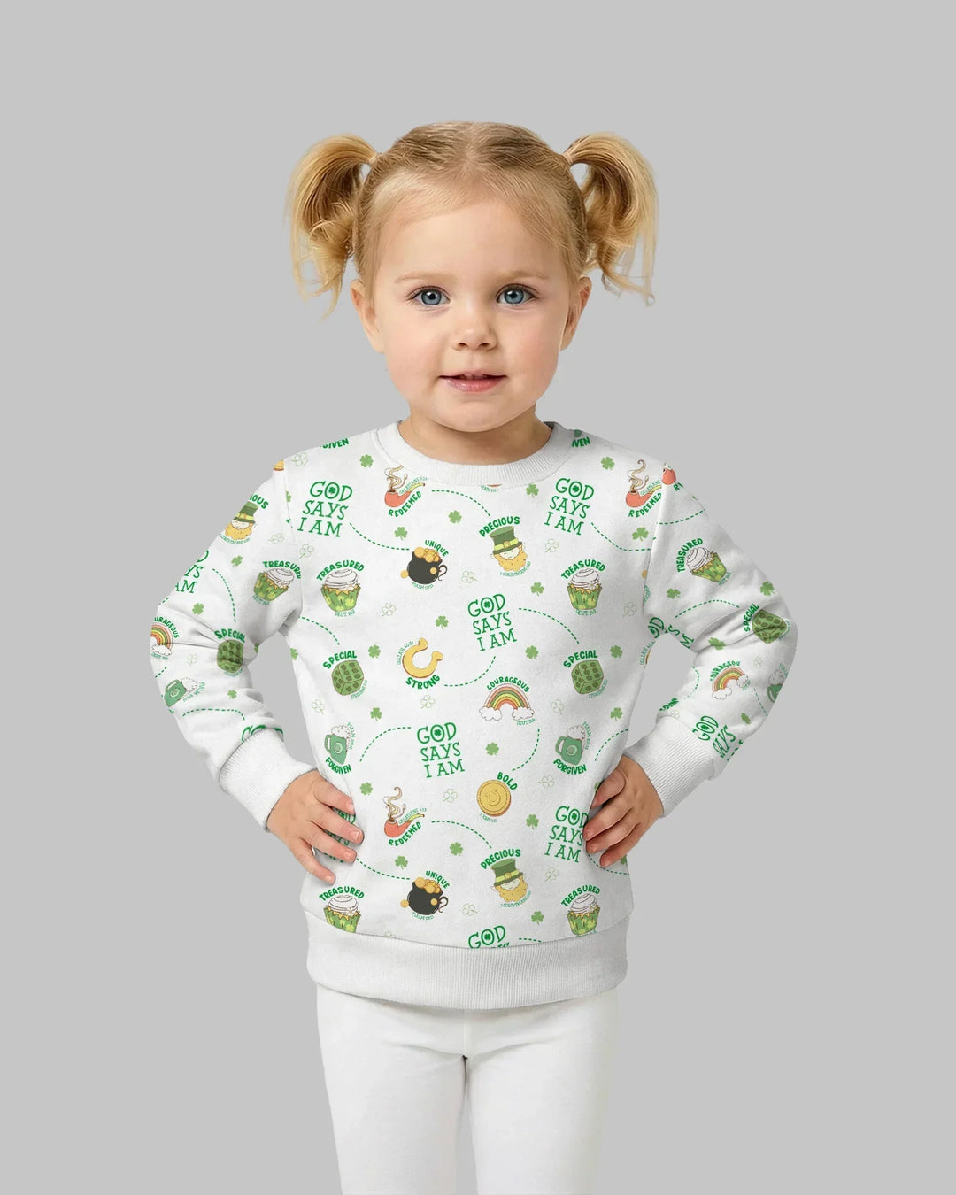 St Patrick's Day God Says I Am Bamboo Crewneck Sweatshirt