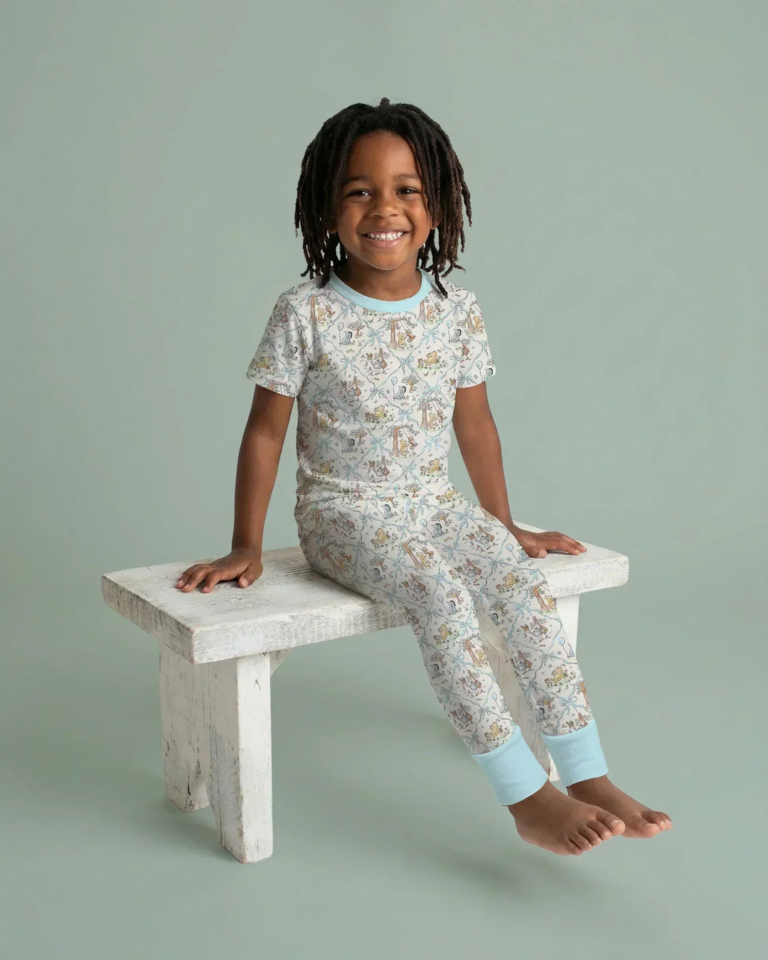Spring Meadow Friends Bamboo Two Piece Short Sleeve Pajama Set