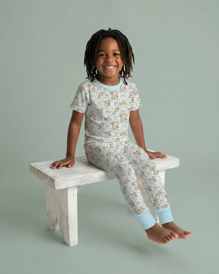 Spring Meadow Friends Bamboo Two Piece Short Sleeve Pajama Set