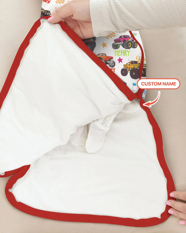 Monster Truck Custom Name Bamboo Sleep Bag
