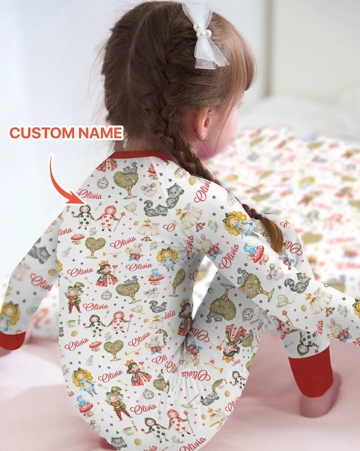 Whimsical Wonderland Tea Party Custom Name Bamboo Convertible Zippy