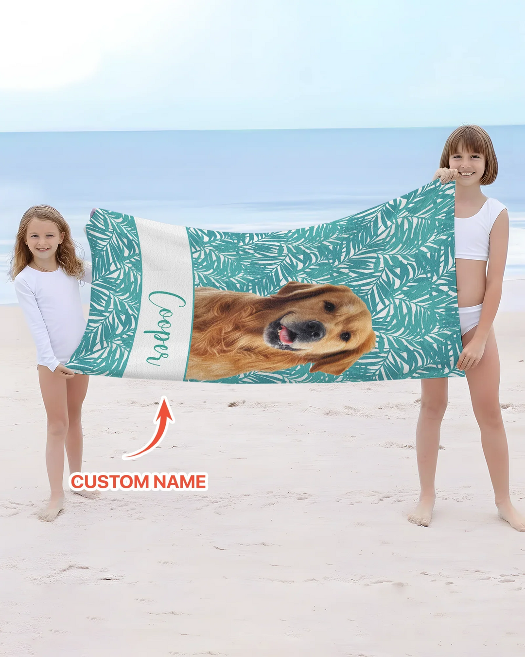 Custom Photo Print Dog Bamboo Beach Towel