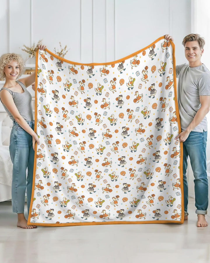 Silly Goose Playing Basketball Bamboo Blanket