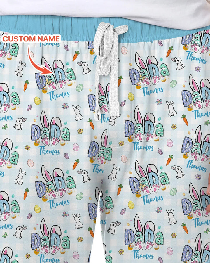 Custom Name Easter Family Matching Bamboo Men's Pajama Set