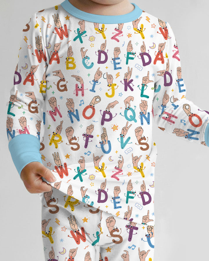 Love Needs No Words Bamboo Two Piece Long Sleeve Pajama Set