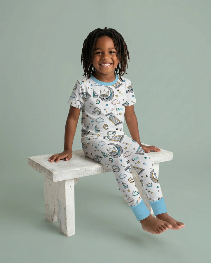 Dua, Dhikr, Dream Matching Family Bamboo Two Piece Short Sleeve Pajama Set