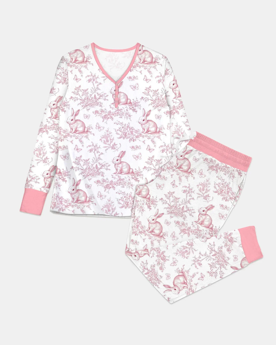 Easter Chinoiserie Toile de Jouy Bamboo Women Pajama Set