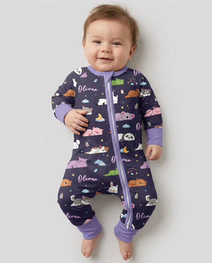 Custom Name Sleeping Cutie Bamboo Convertible Zippy