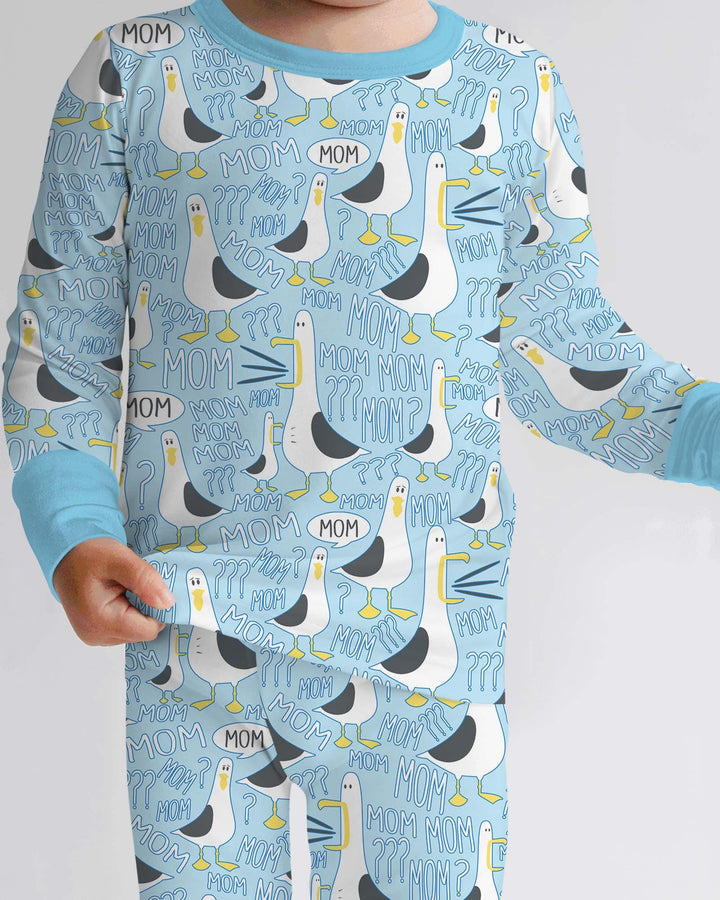 Funny Seagull MOM Two Piece Long Sleeve Pajama Set