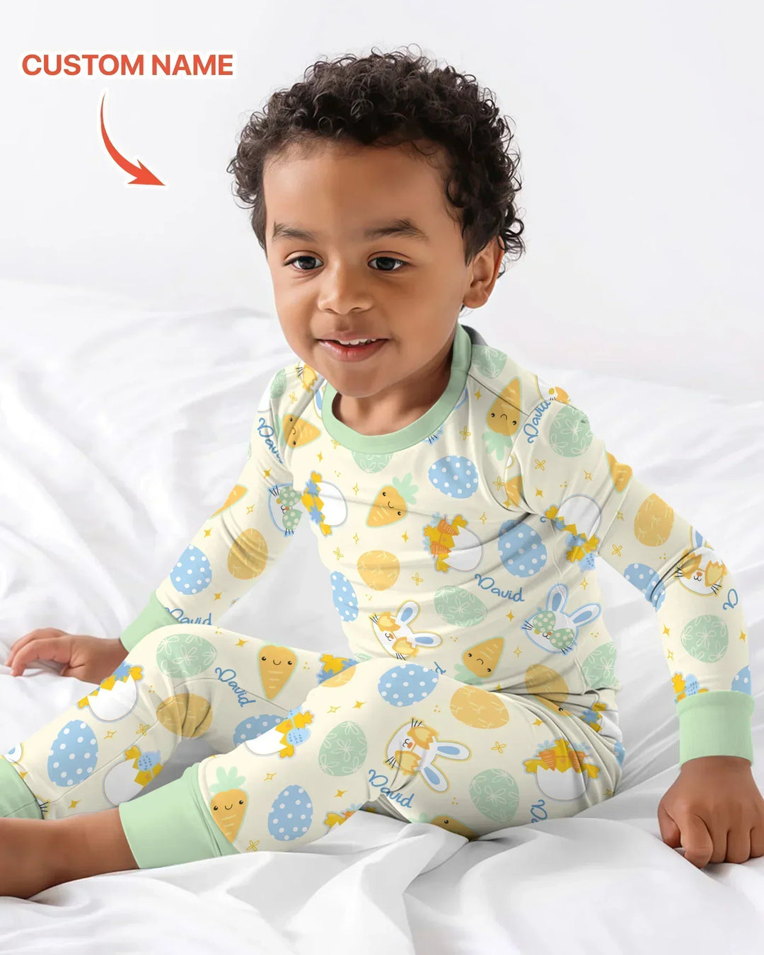Retro Easter Bamboo Two Piece Long Sleeve Pajama Set