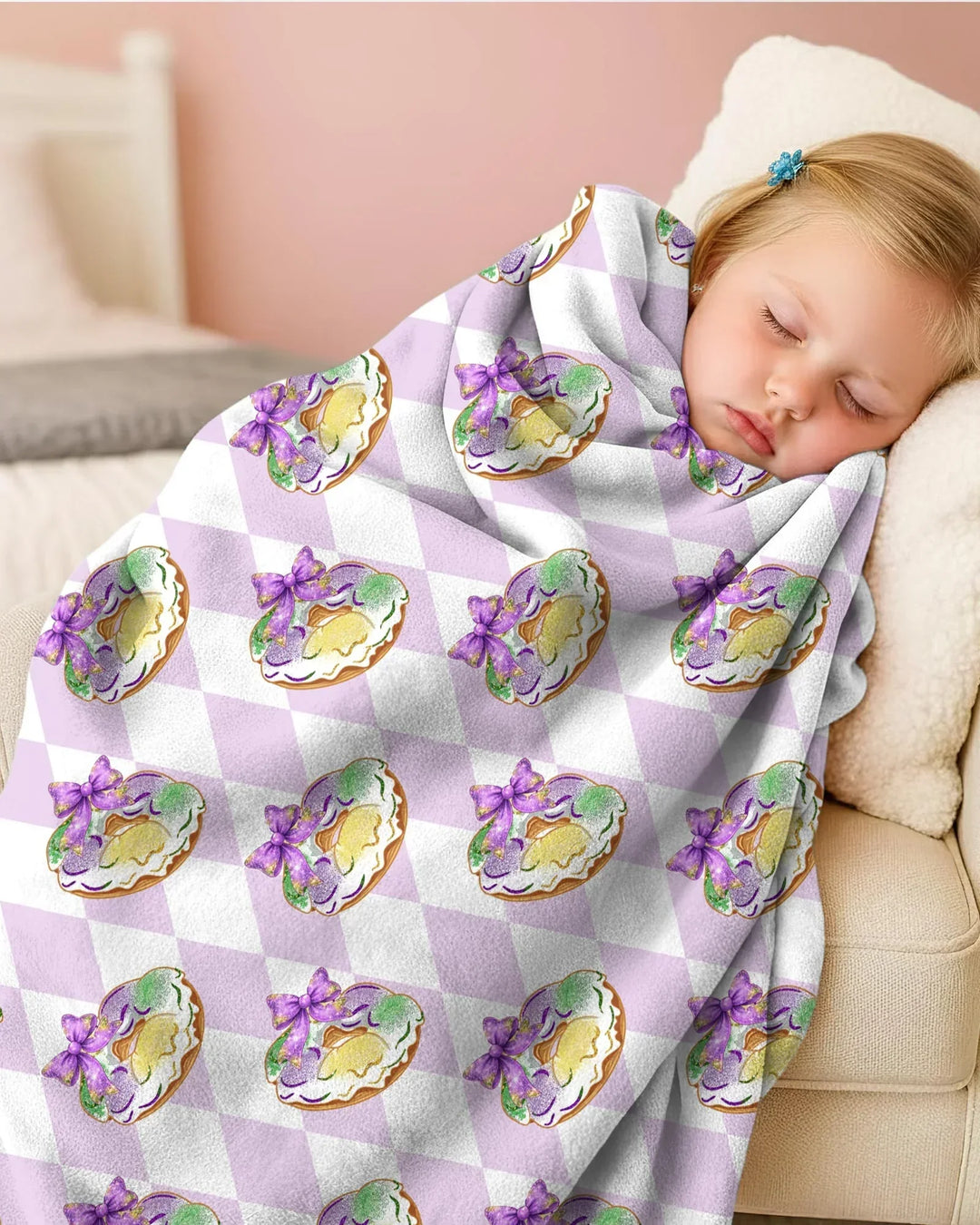 Mardi Gras Donut Bamboo Blanket