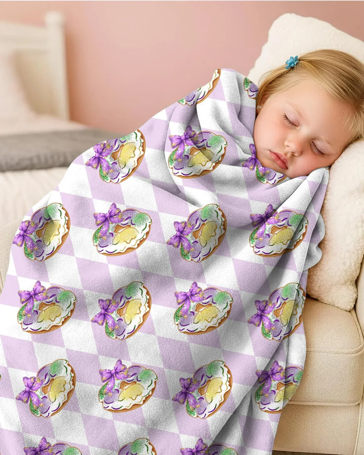 Mardi Gras Donut Bamboo Blanket