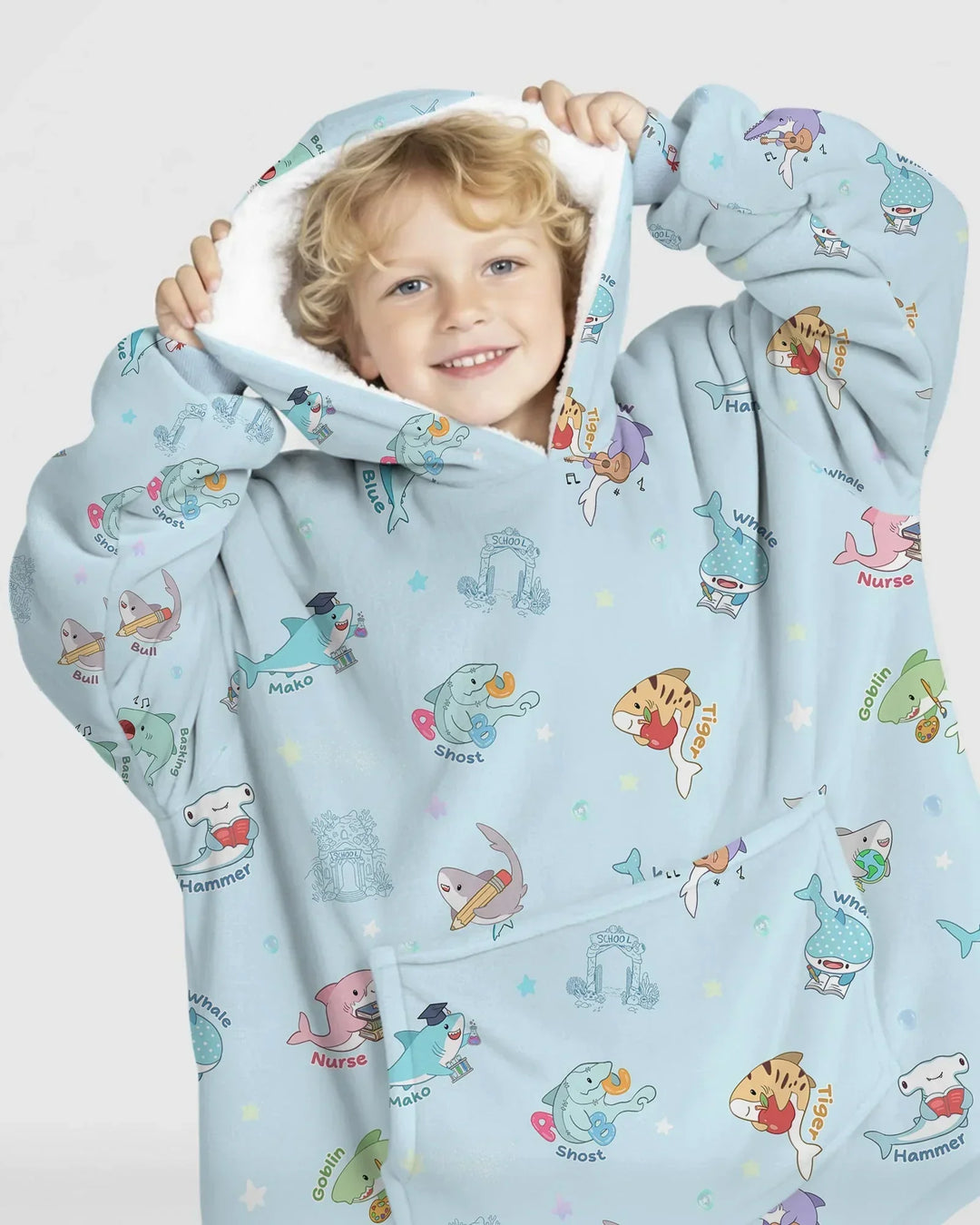 Shark School Bamboo Blanket Hoodie