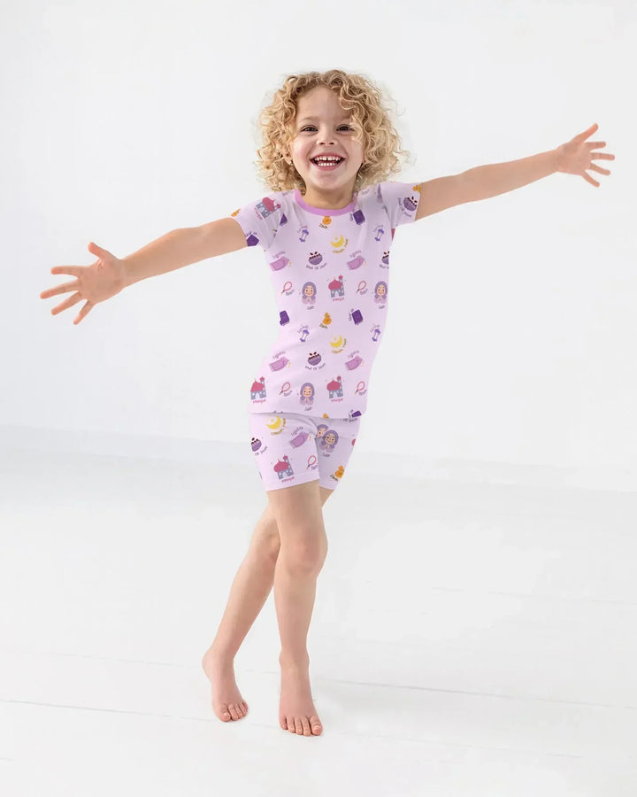 Cute Ramadhan Mubarak Bamboo Two Piece Short Sleeve Shorts Pajama Set