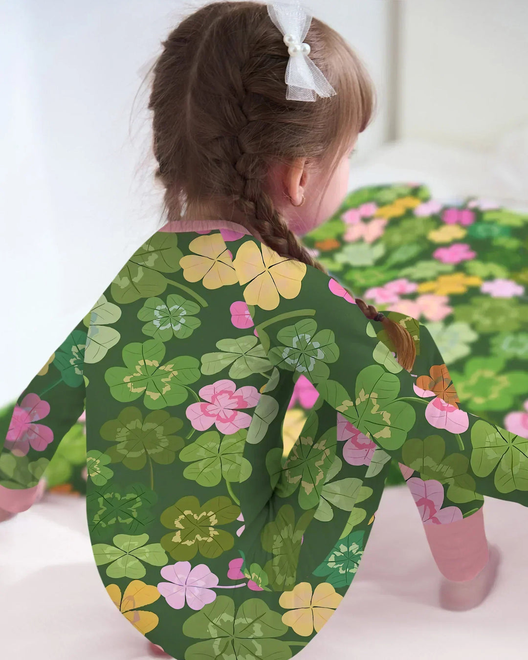 Lucky 4 Leaf Clover Bamboo Convertible Zippy