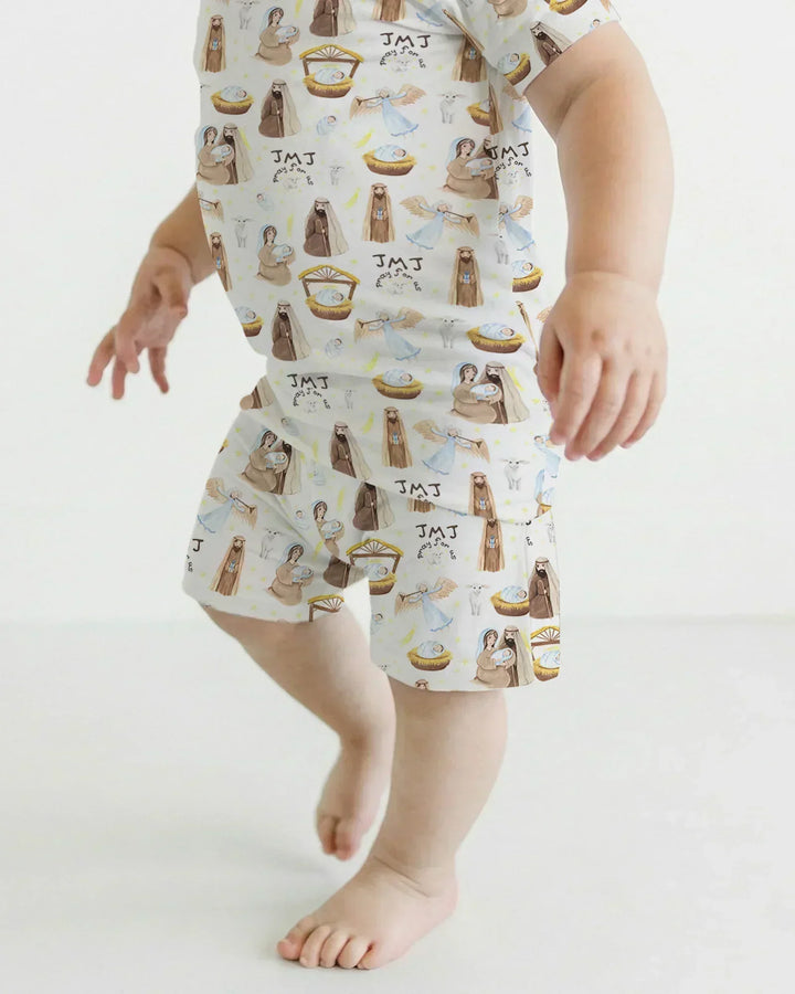 Holy Family Bamboo Two Piece Short Sleeve Shorts Pajama Set