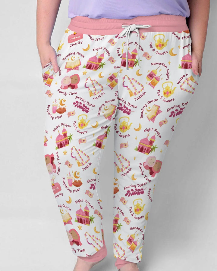 Ramadan Mubarak Matching Family Bamboo Women Pajama Set